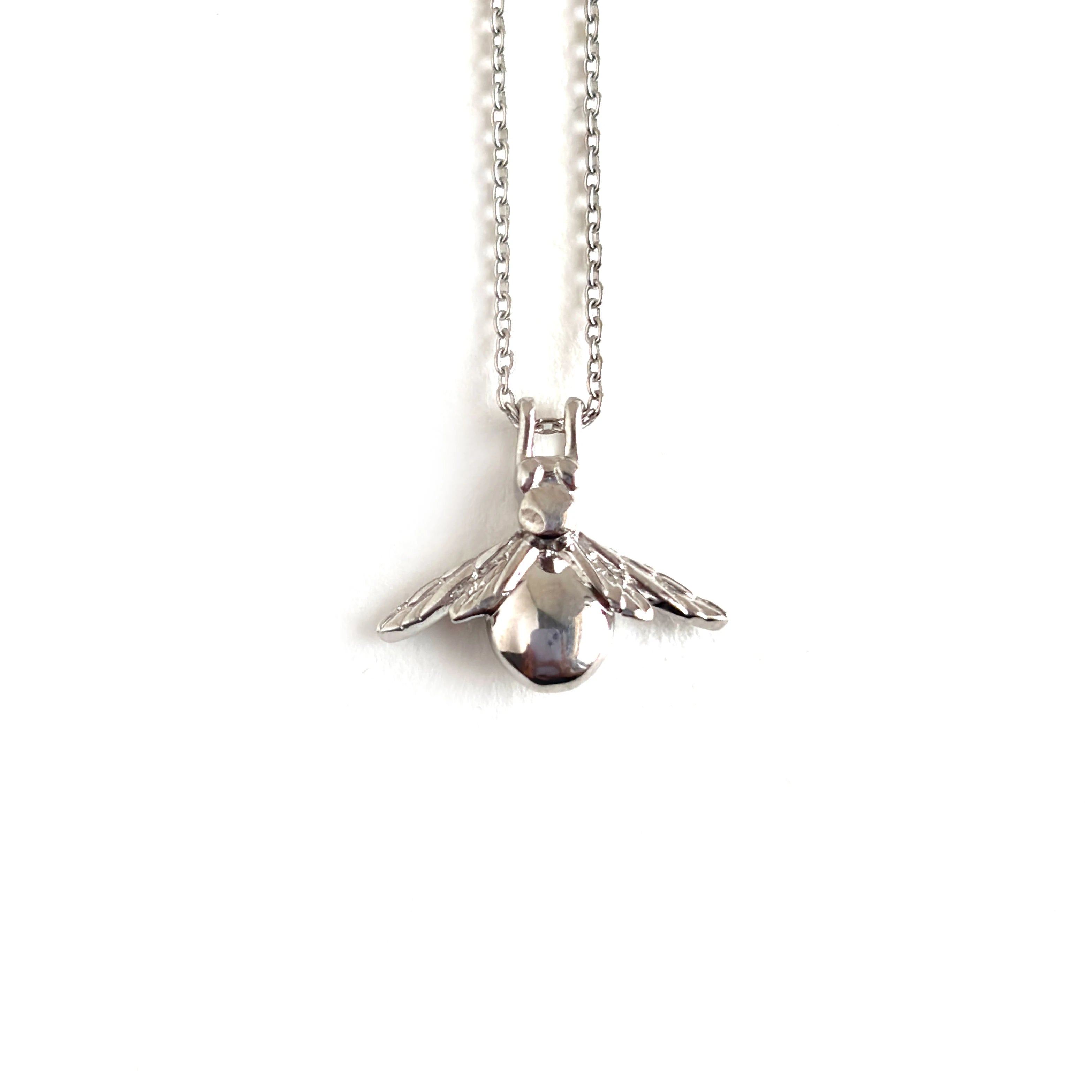 Sterling Silver 3D Bumblebee Pendant Necklace