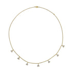 Dainty Gold Choker with Hanging Zircon Drops - 925 Silver