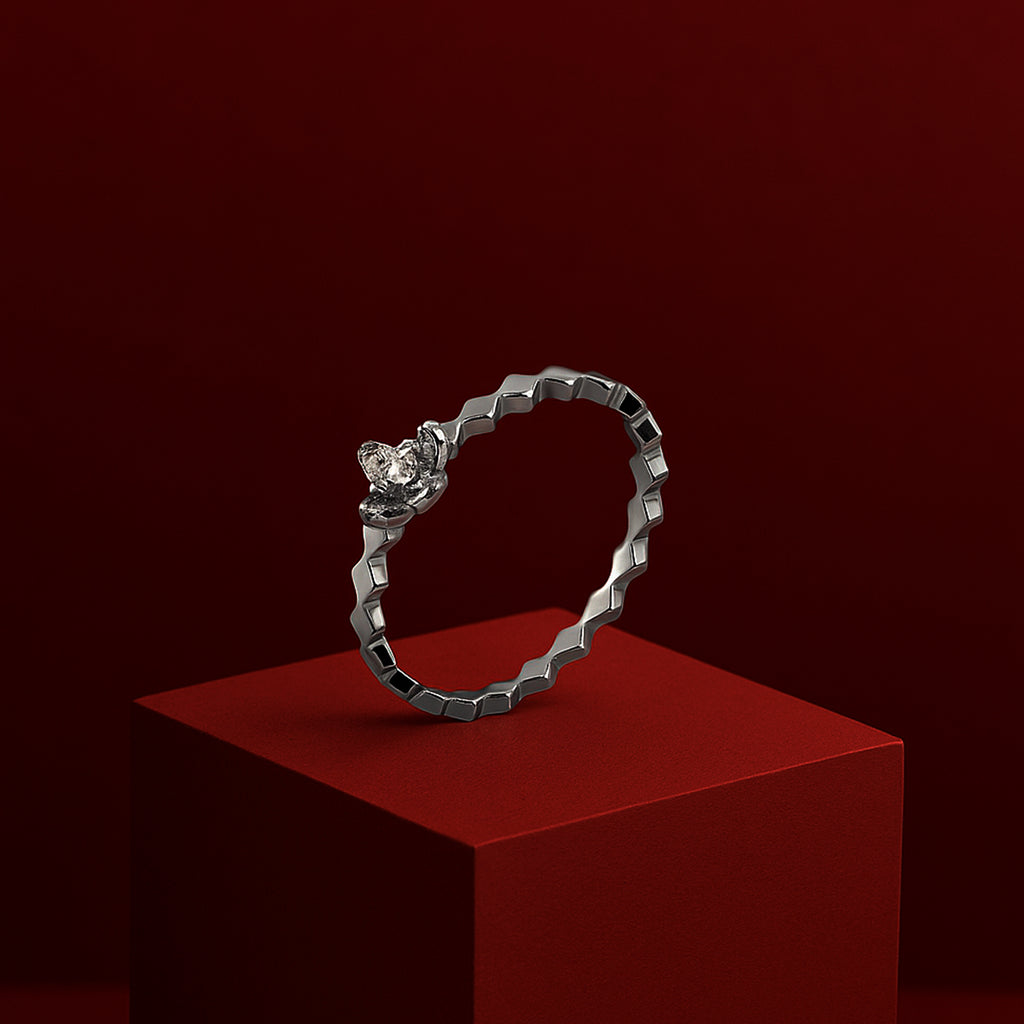 Stone Studded 925 Silver Band Ring