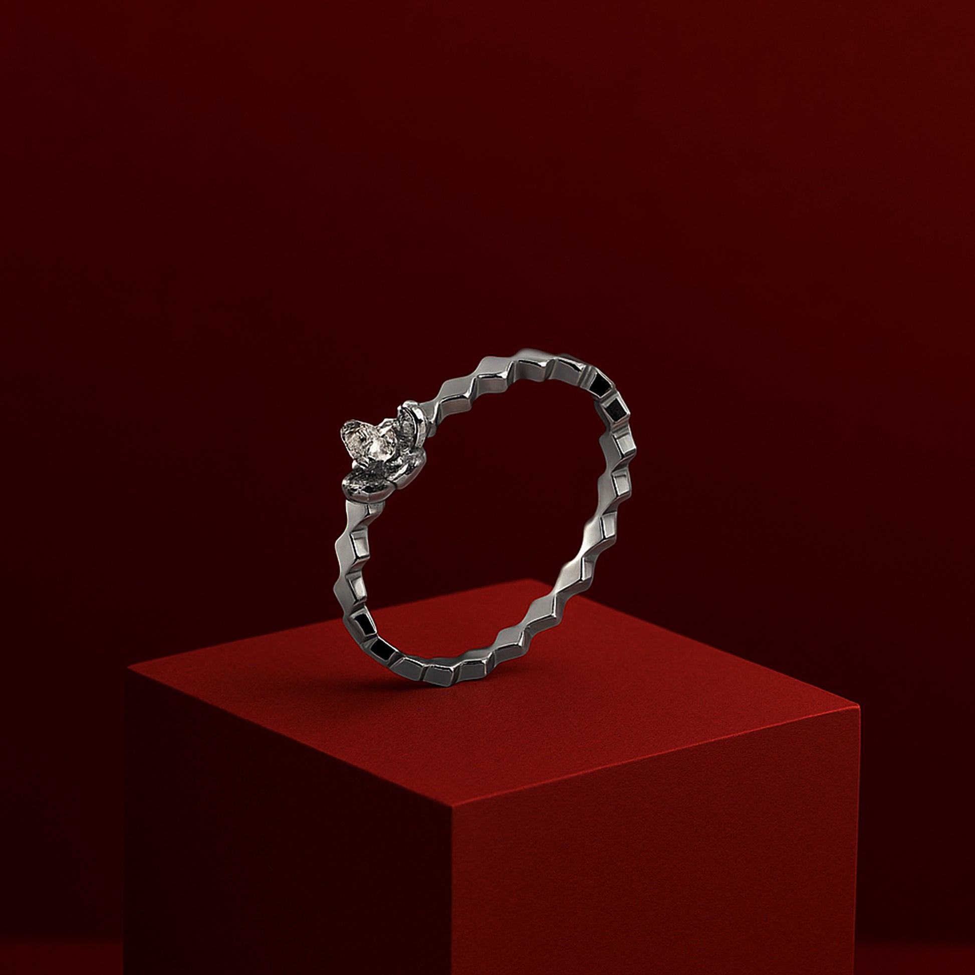 Stone Studded 925 Silver Band Ring