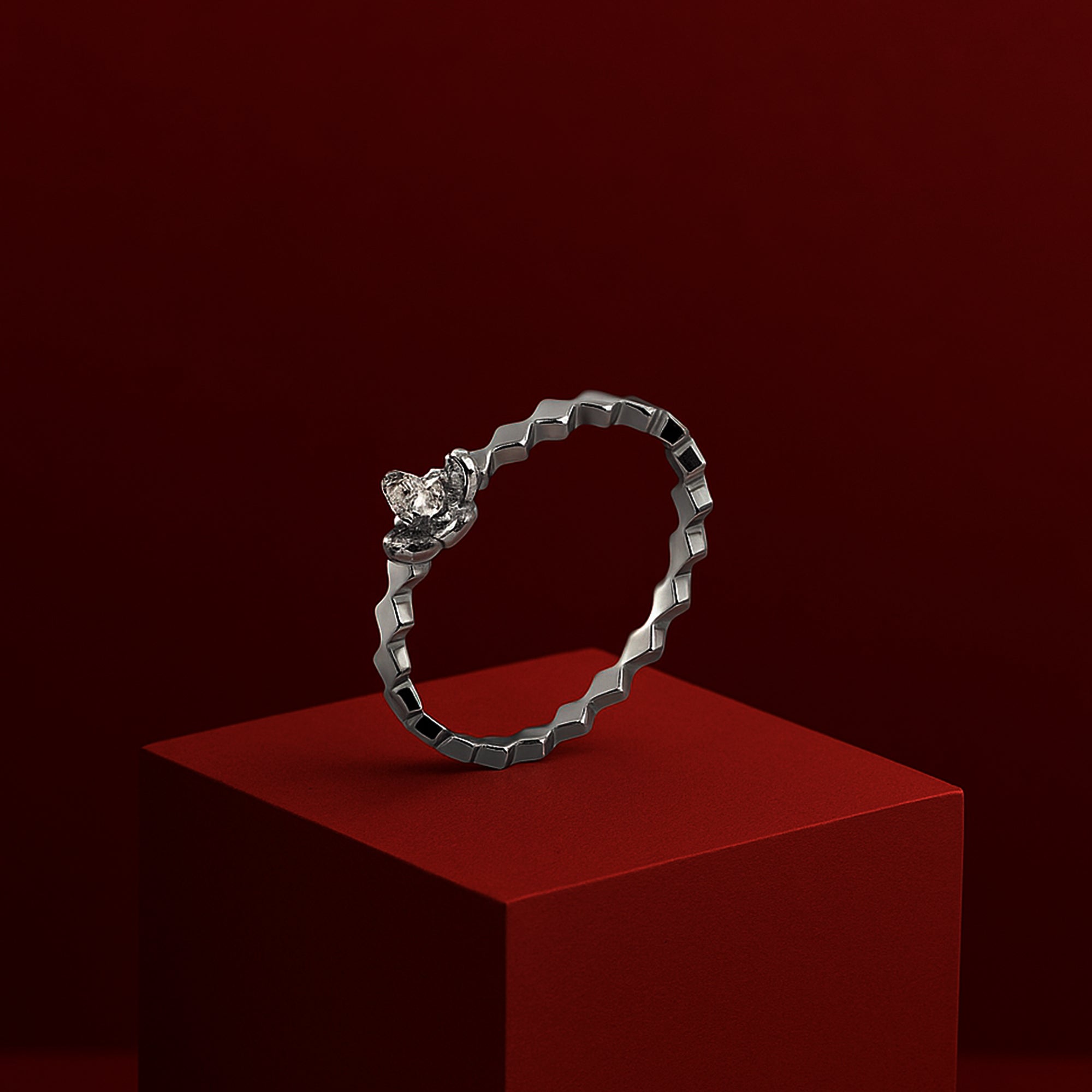 Stone Studded 925 Silver Band Ring