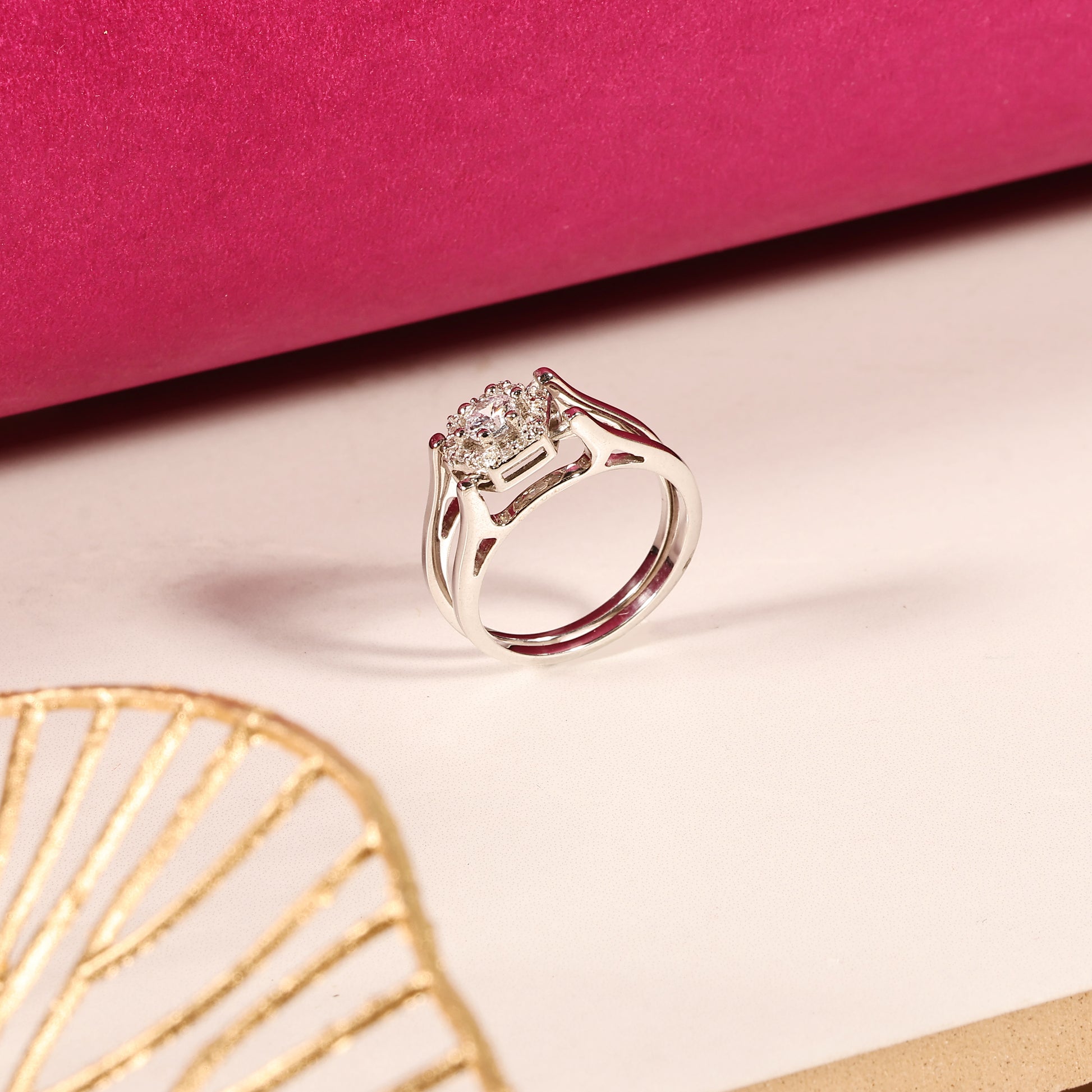 925 Silver Halo Band Ring