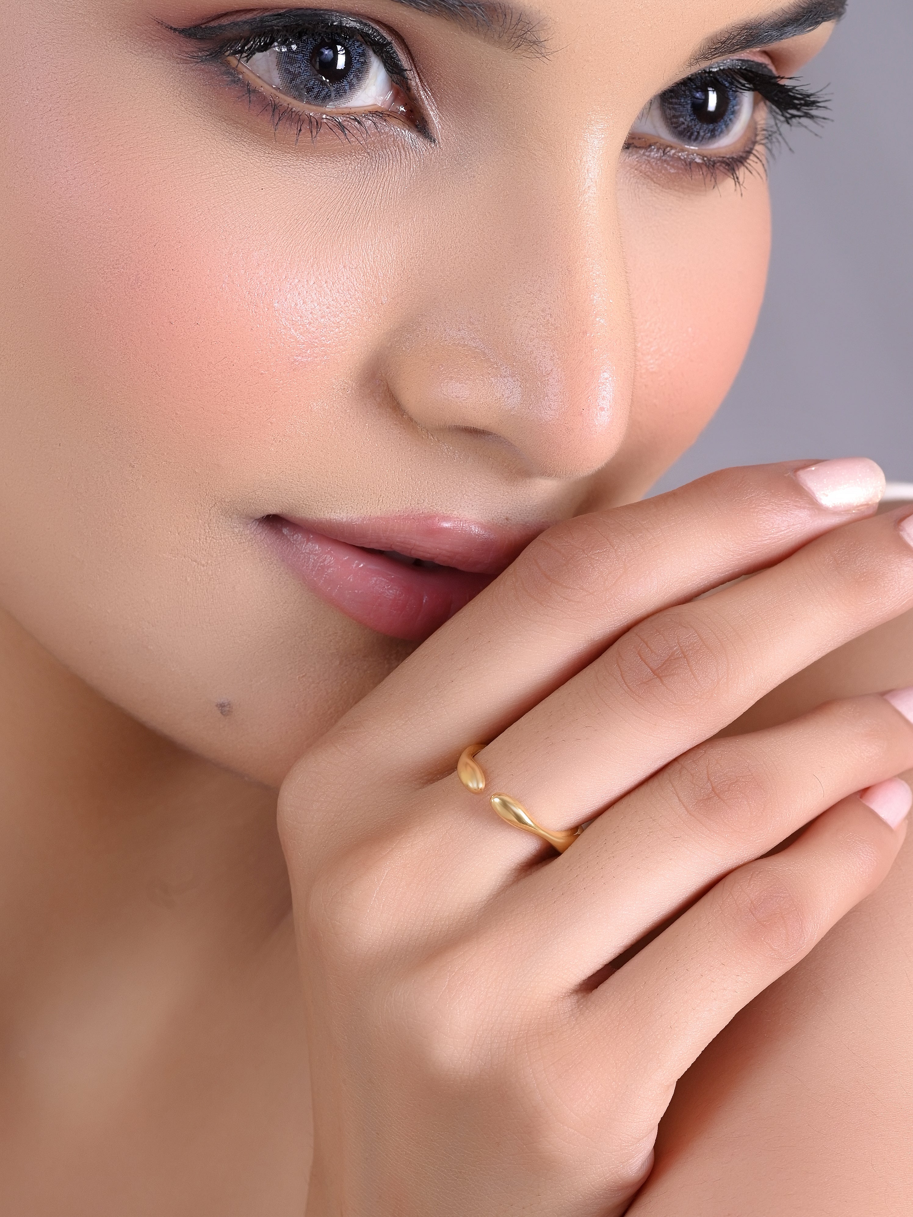 Modern Organic Wave Adjustable 925 Silver Ring