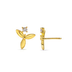 Dainty Three-Leaf Studs Earrings - Certified 925 Silver