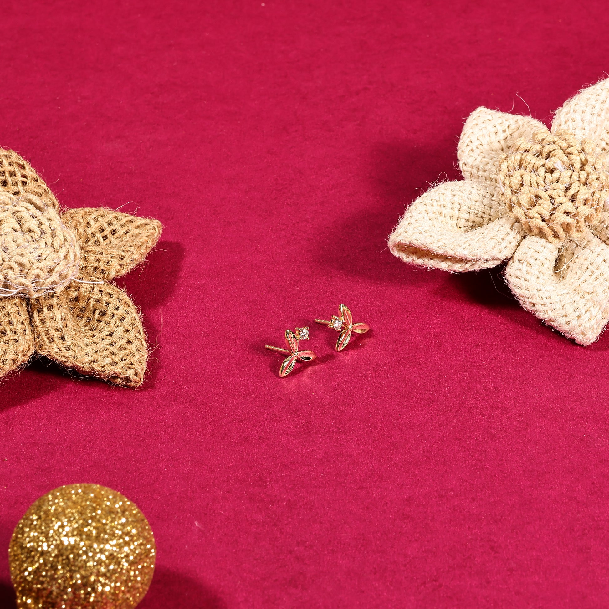 Dainty Three-Leaf Studs Earrings - Certified 925 Silver