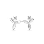 Dainty Three-Leaf Studs Earrings - Certified 925 Silver