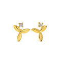 Dainty Three-Leaf Studs Earrings - Certified 925 Silver