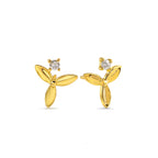 Dainty Three-Leaf Studs Earrings - Certified 925 Silver