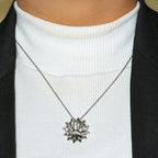 Butterfly on Flower Pendant - 925 Sterling Silver
