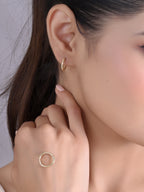 Classic Gold Tube Hoops - 925 Silver (Lightweight)