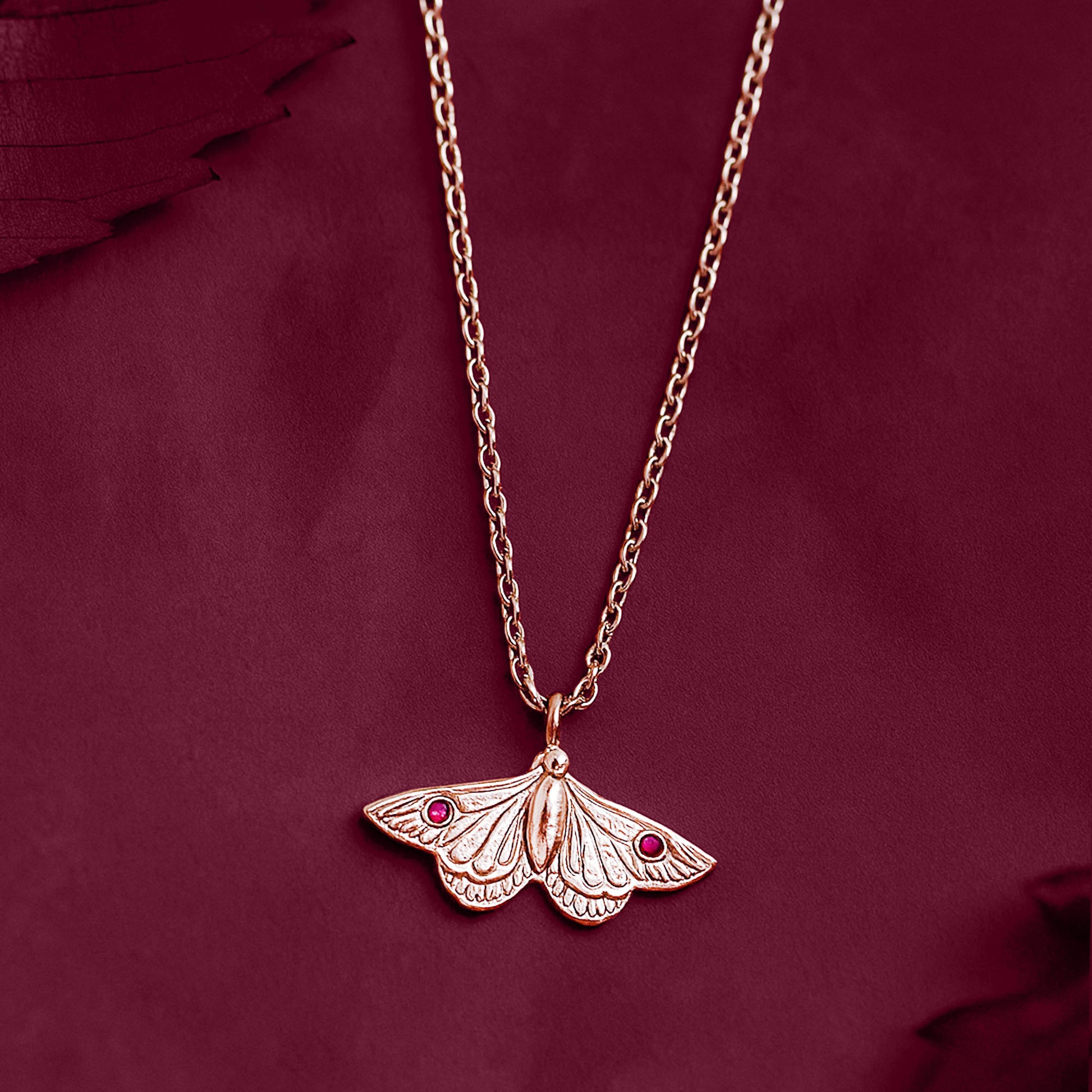 Mystical Night Moth Necklace - 925 Sterling Silver