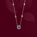 Elegant Blue Stone 925 Silver Necklace | Evening Jewelry