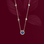 Elegant Blue Stone 925 Silver Necklace | Evening Jewelry
