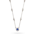 Elegant Blue Stone 925 Silver Necklace | Evening Jewelry