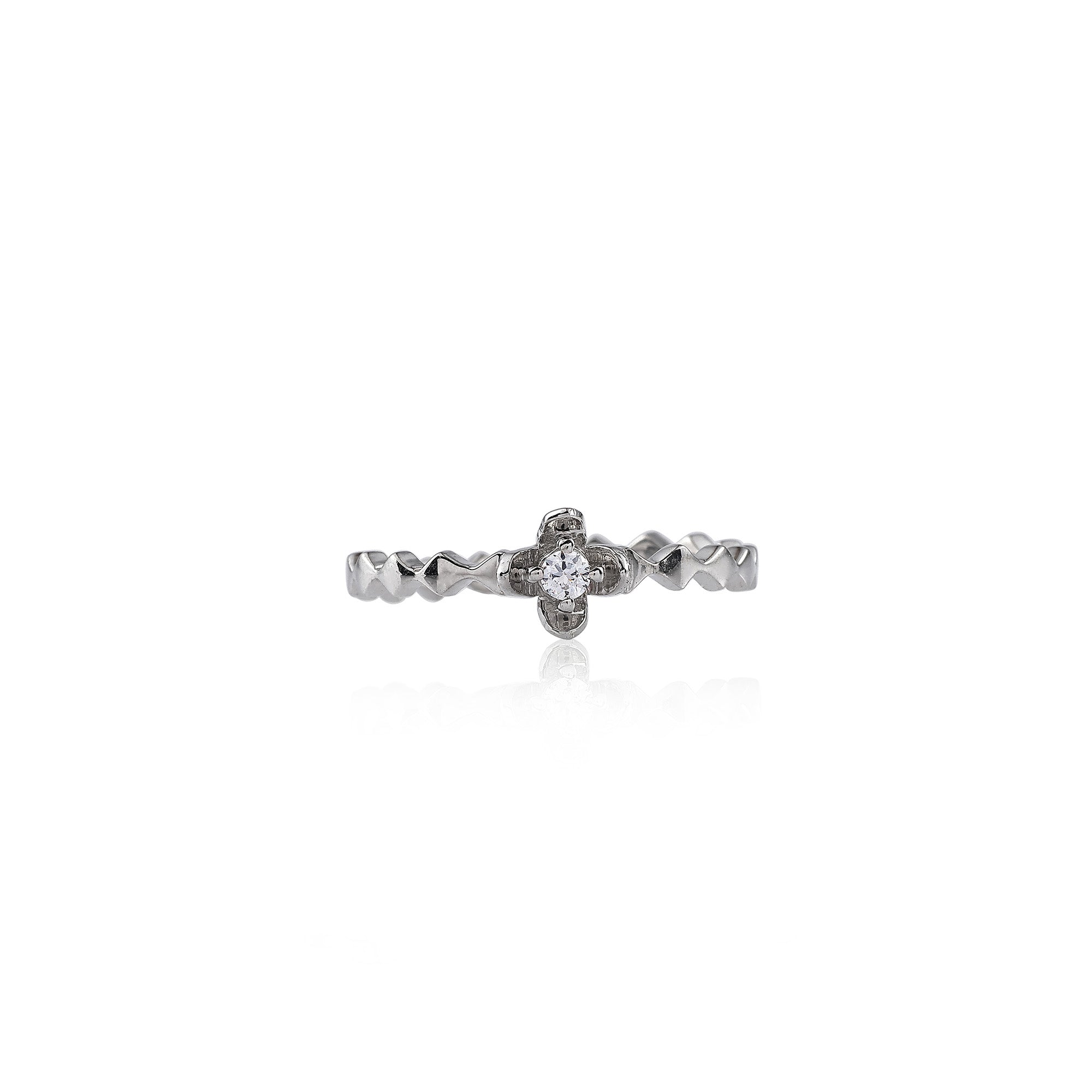 Stone Studded 925 Silver Band Ring