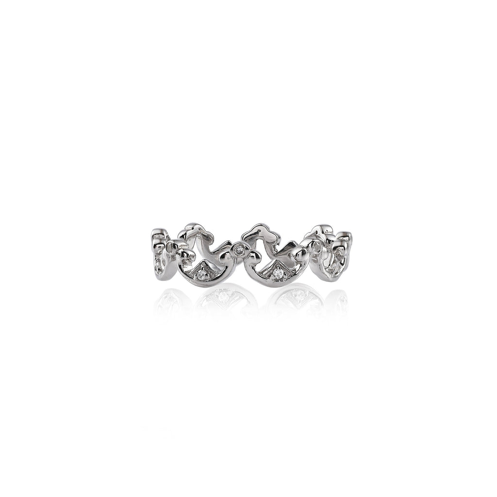 925 Silver Crown Rhodium Ring