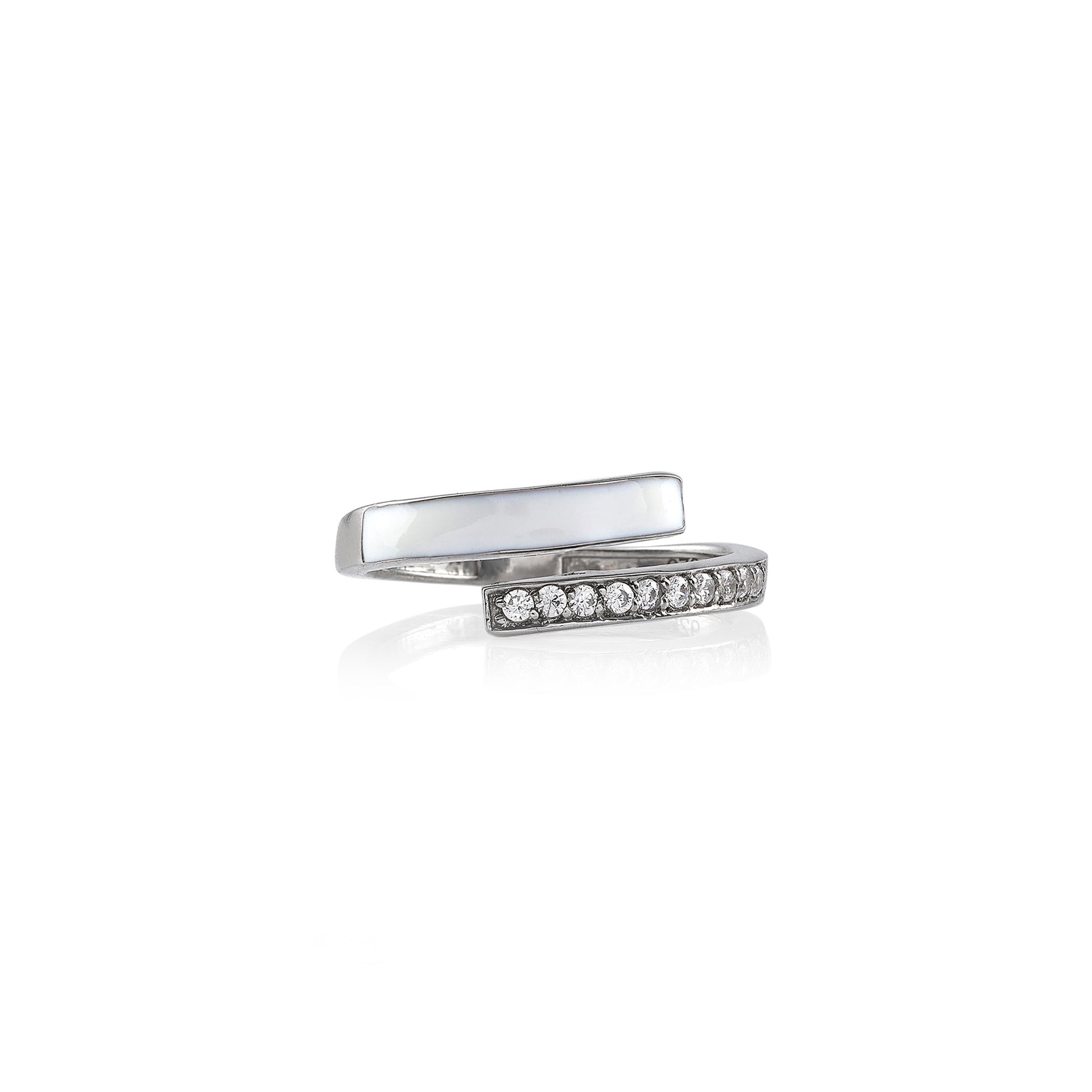 Enamel 925 Silver Band Ring