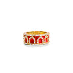 Cherry Glow Red Enamel Cocktail Ring