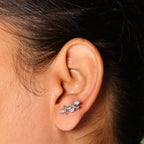 Olive Branch Crystal Studs - 925 Silver (Gold Plated)