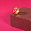 Cherry Glow Red Enamel Cocktail Ring