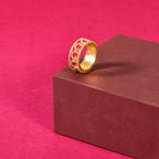 Cherry Glow Red Enamel Cocktail Ring