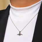 Sterling Silver 3D Bumblebee Pendant Necklace