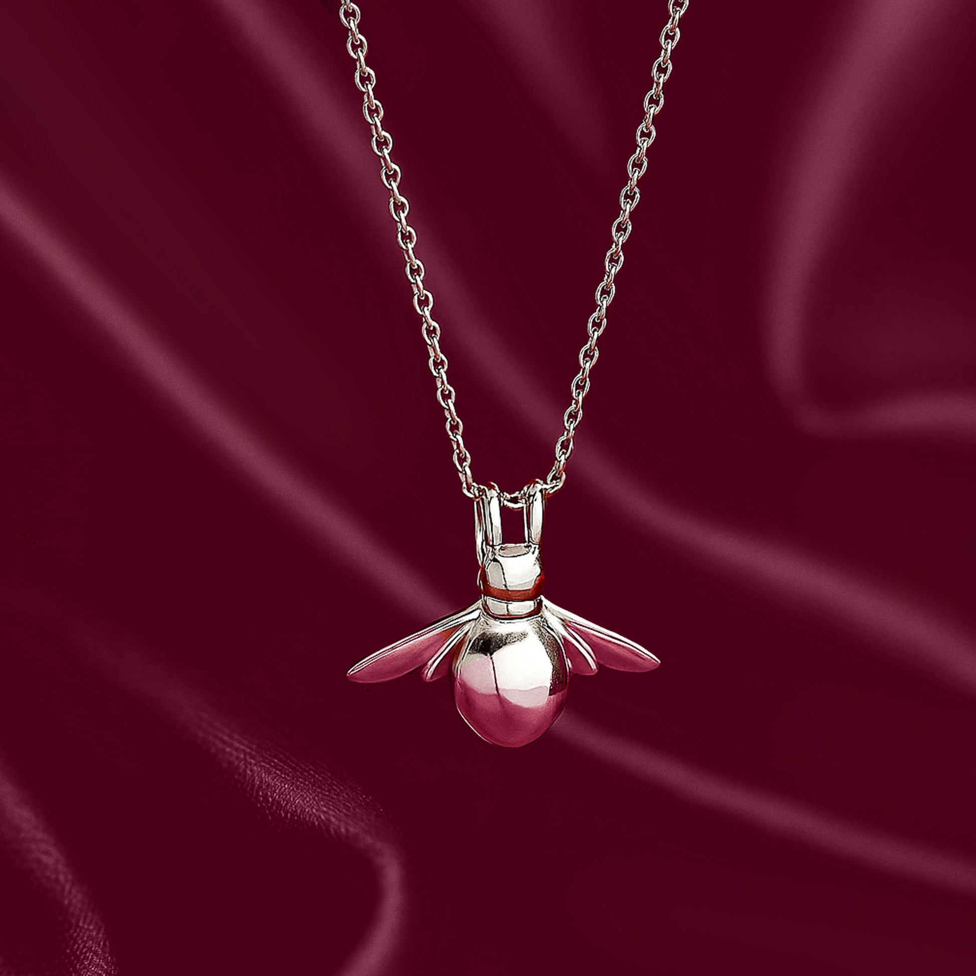 Sterling Silver 3D Bumblebee Pendant Necklace