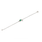 Silver Emerald Green Teardrop Bracelet