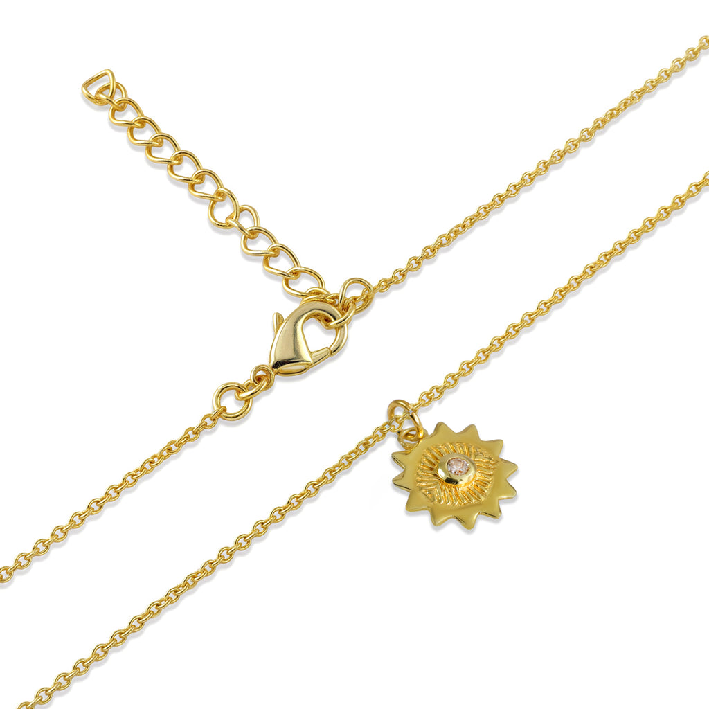 Celestial Sun Charm Necklace - 925 Sterling Silver