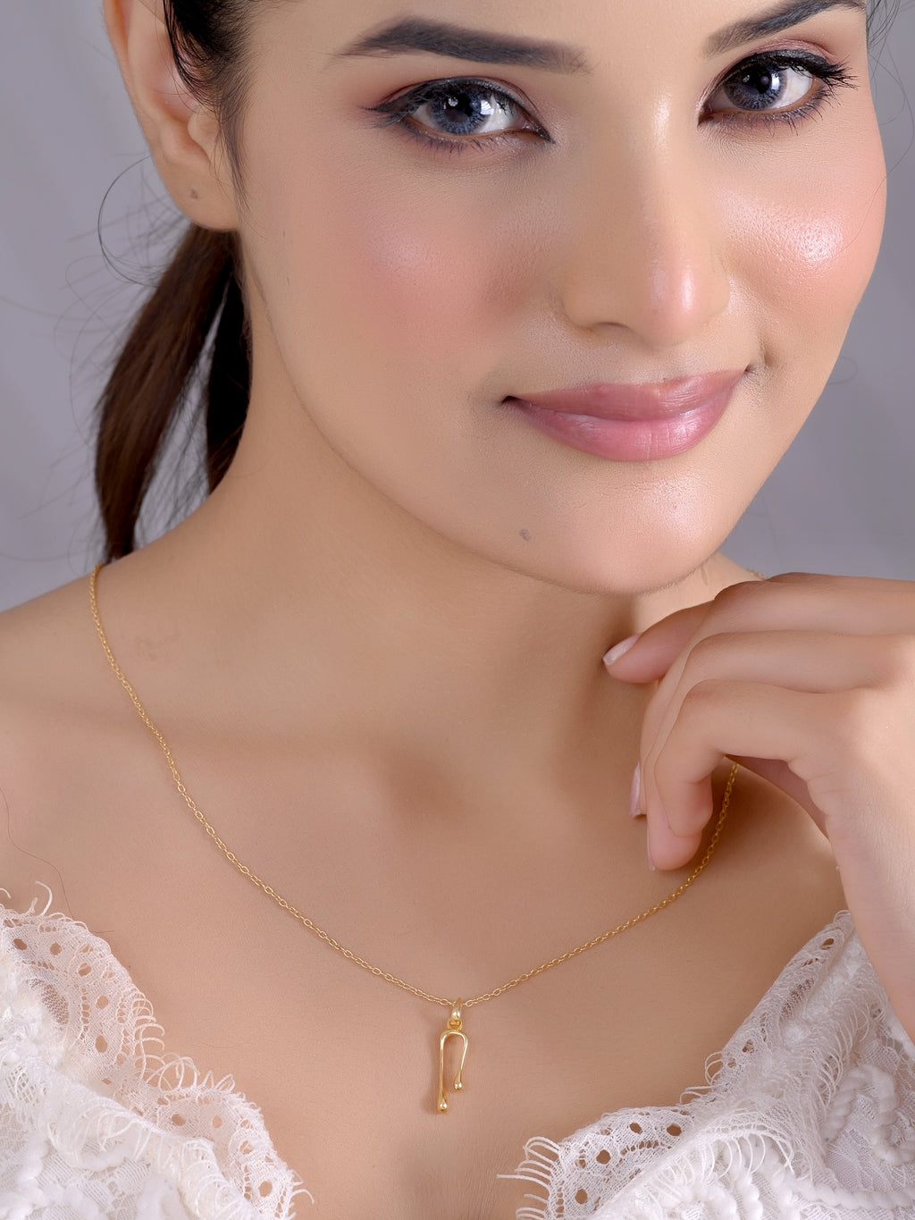 Abstract Melting U-Shape Necklace- 925 Silver