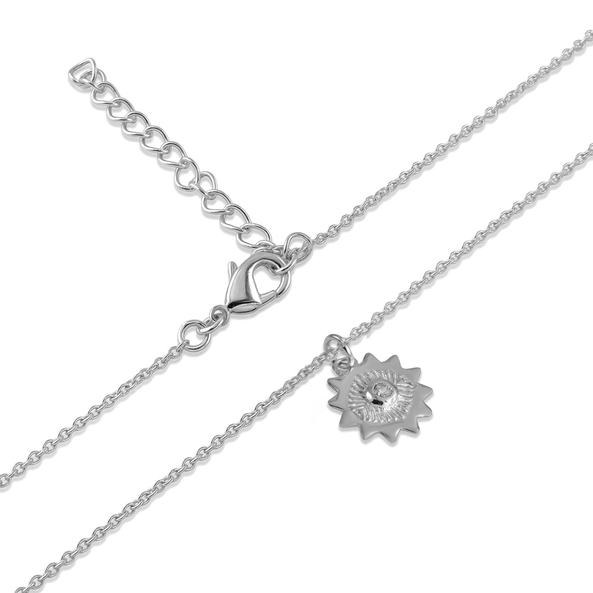 Celestial Sun Charm Necklace - 925 Sterling Silver
