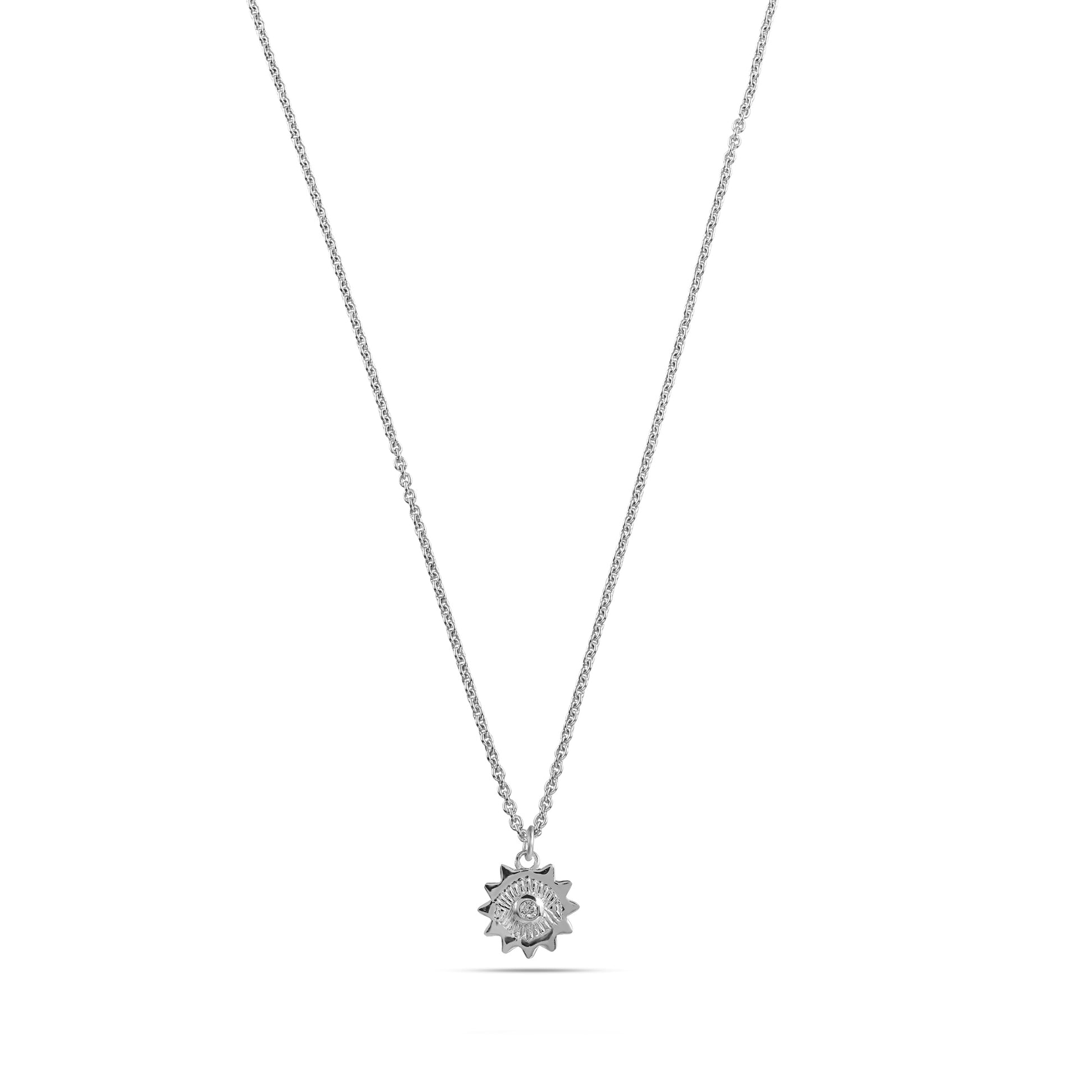 Celestial Sun Charm Necklace - 925 Sterling Silver