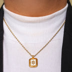 Gold North Star Pendant Necklace - 925 Silver