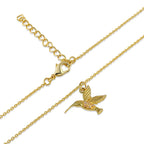 Gold Hummingbird Necklace - 925 Silver