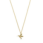 Gold Hummingbird Necklace - 925 Silver