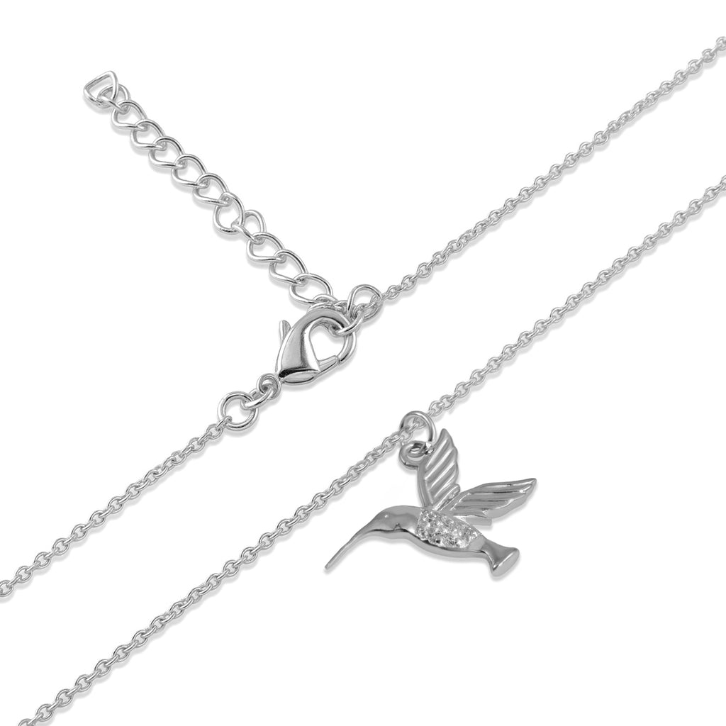 Gold Hummingbird Necklace - 925 Silver