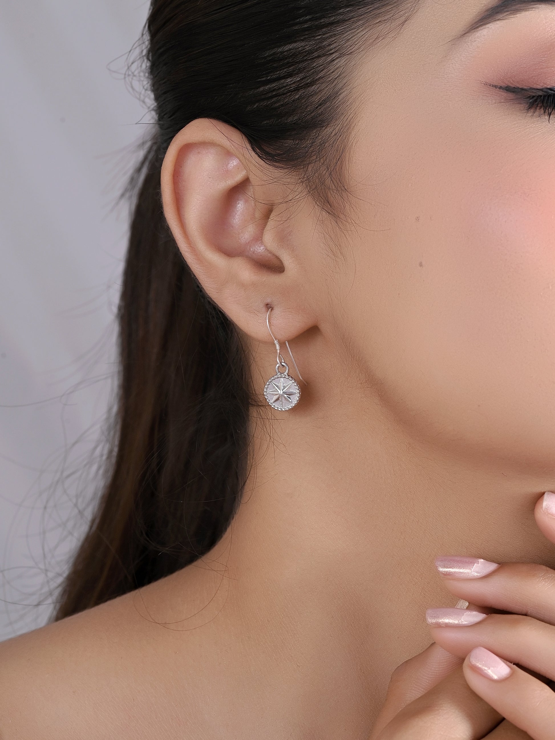 Celestial Star Disc Earrings - Certified 925 Silver