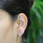 Olive Branch Crystal Studs - 925 Silver (Gold Plated)