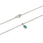 Minimalist Emerald Cut Necklace - 925 Sterling Silver