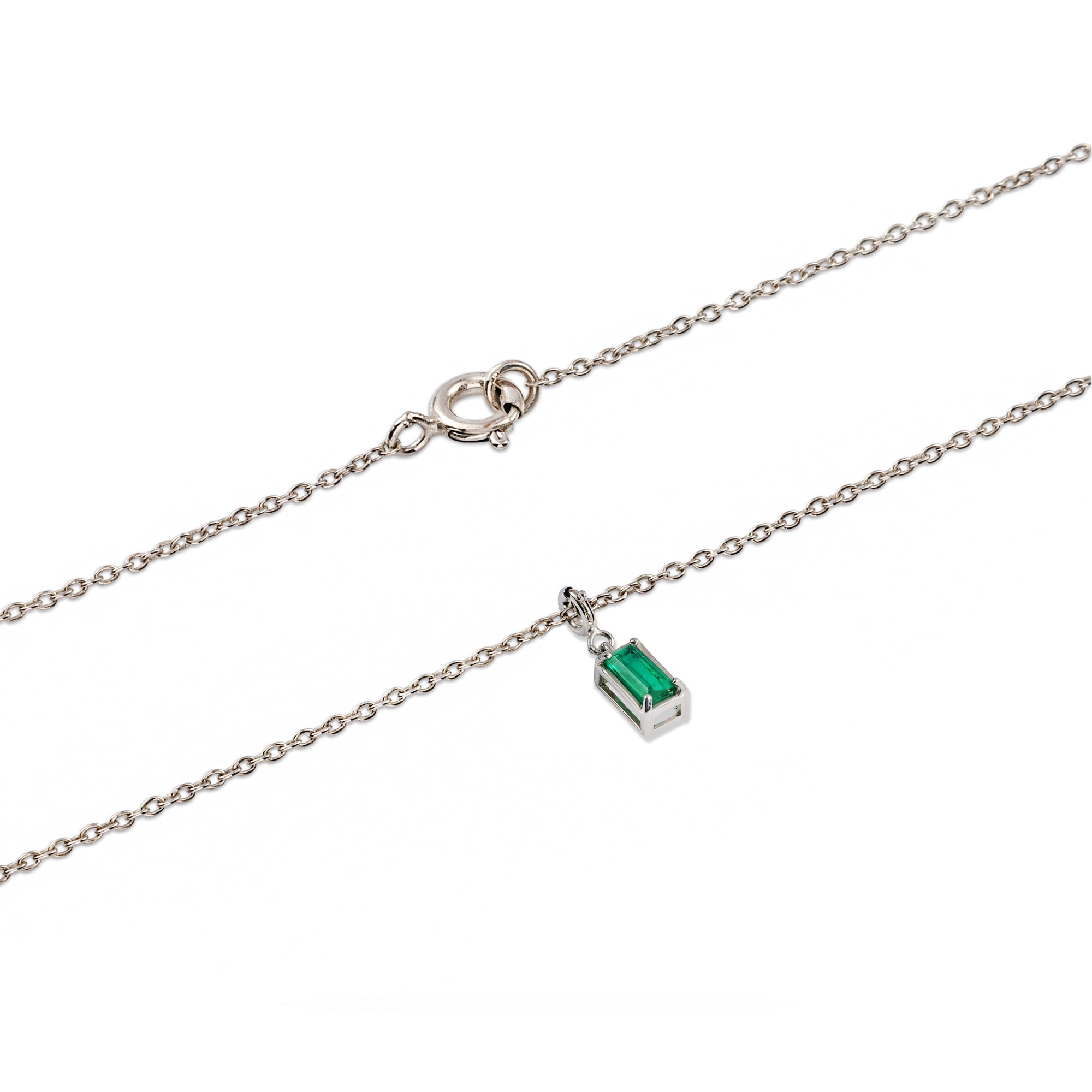 Minimalist Emerald Cut Necklace - 925 Sterling Silver