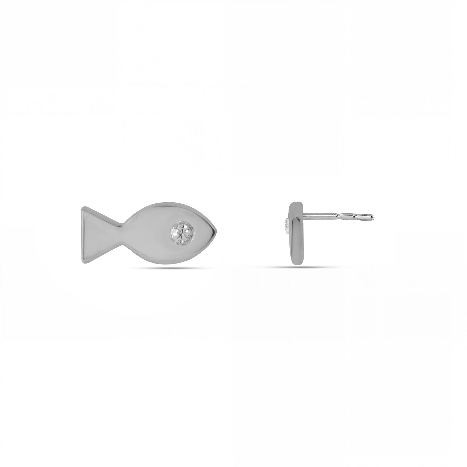 Cute Little Fish Earrings with Crystal Eye | Anti-Tarnish
