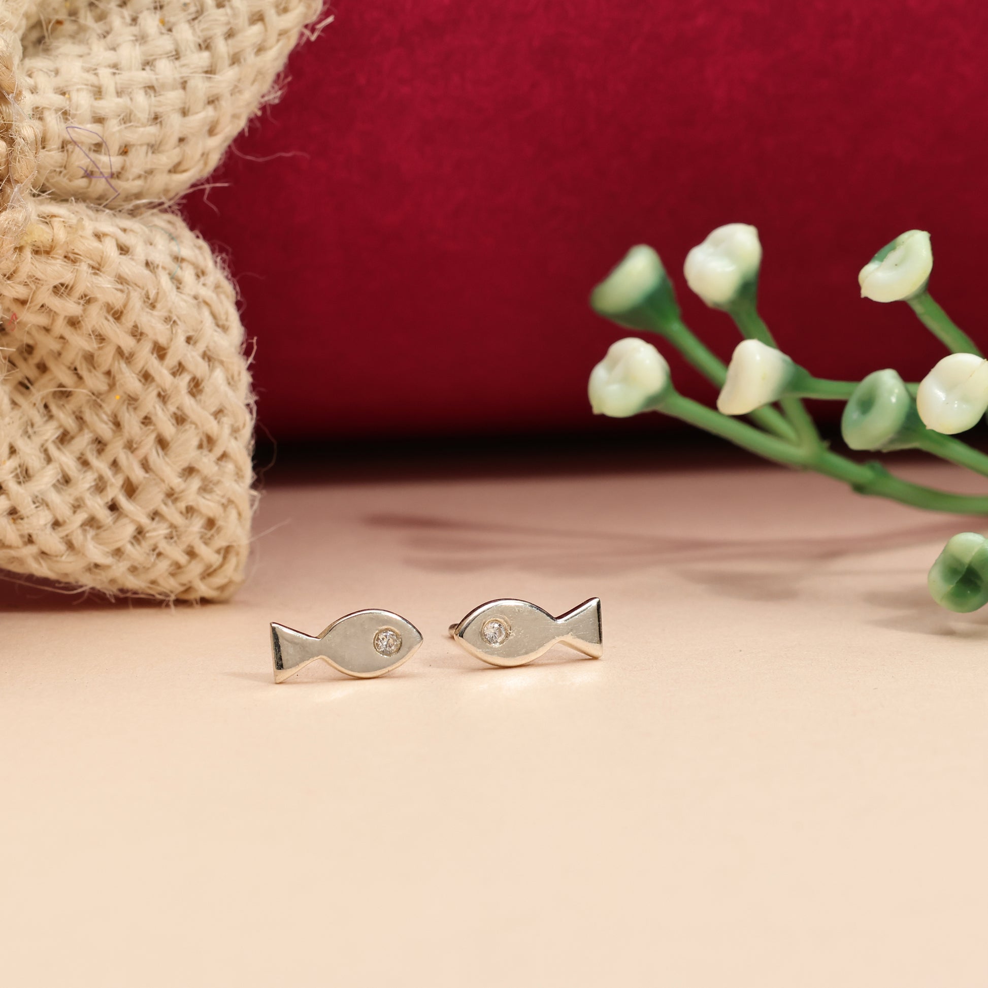 Cute Little Fish Earrings with Crystal Eye | Anti-Tarnish