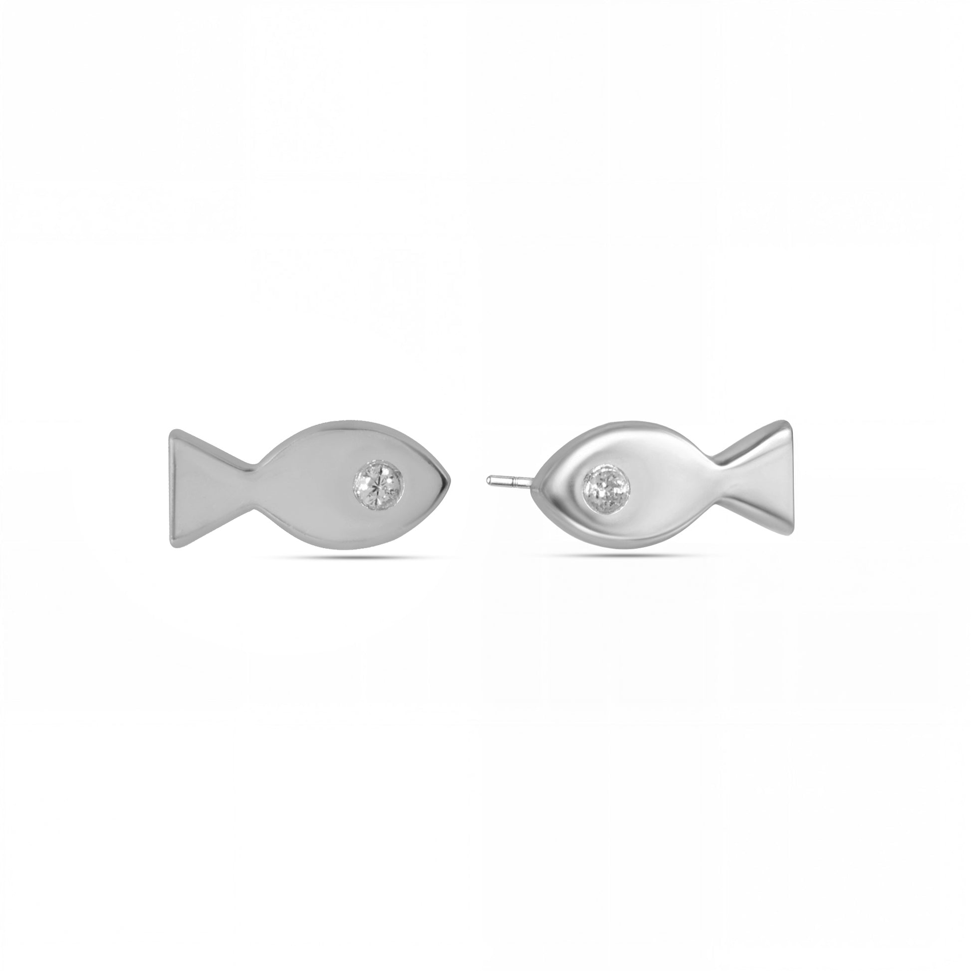 Cute Little Fish Earrings with Crystal Eye | Anti-Tarnish