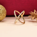925 Silver Pave Criss-Cross Statement Ring