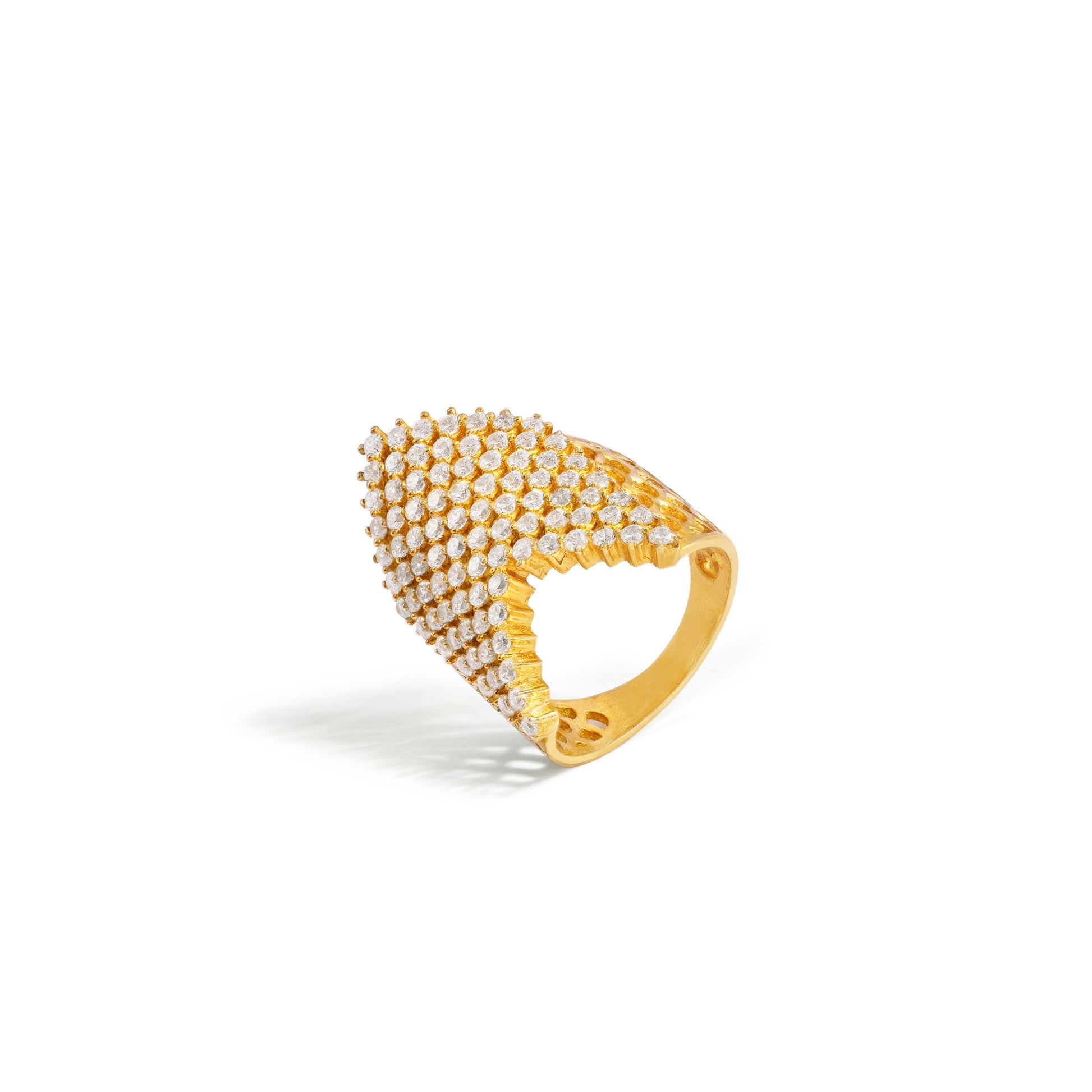 Classic White Stone Cocktail Ring – 925 Silver