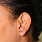 Gold Angel Wing Studs Earrings - 925 Silver