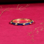 Blue Enamel 925 Silver Band Ring