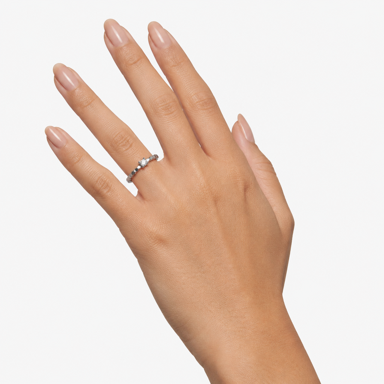 Stone Studded 925 Silver Band Ring
