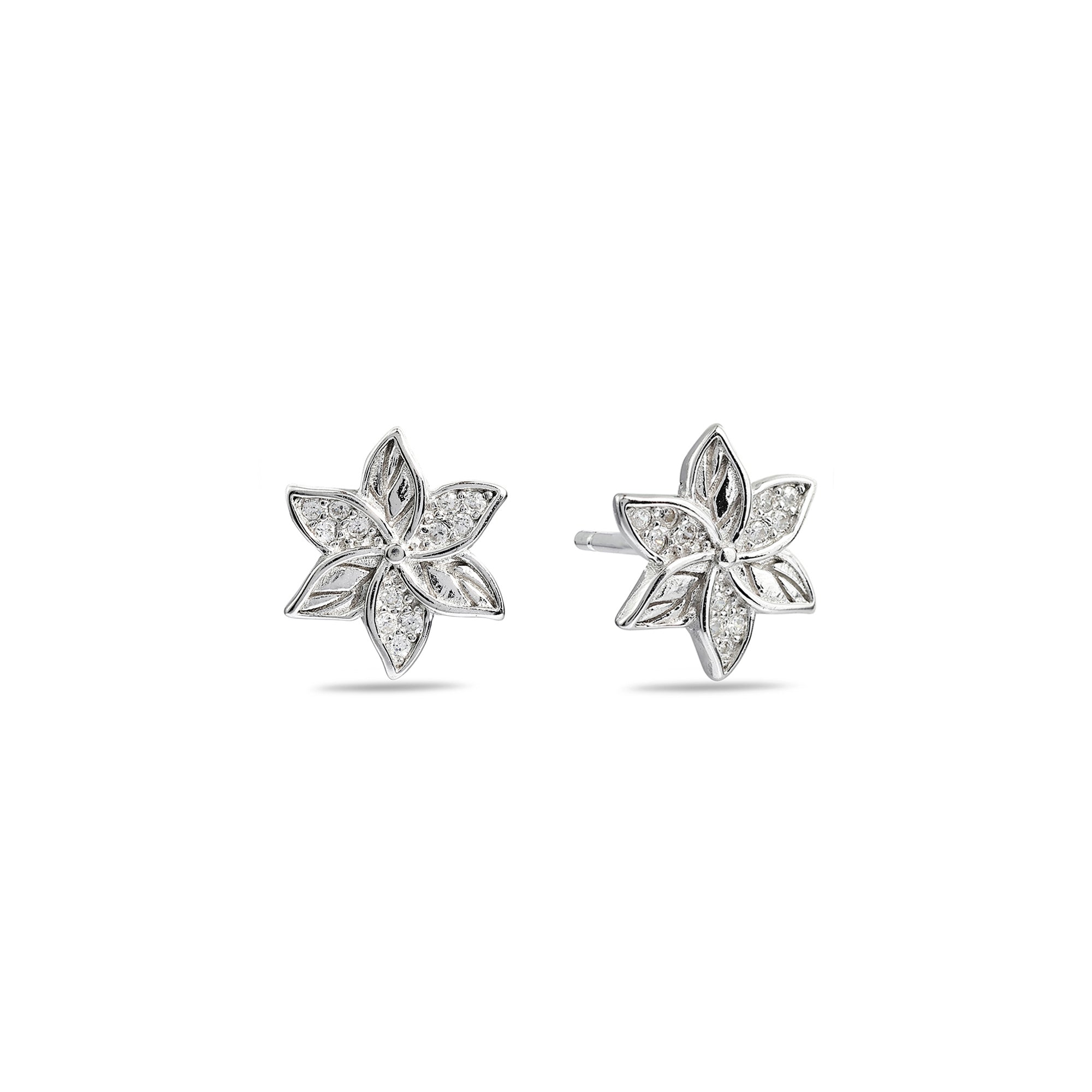 Bloom Silver Diamond 925 Studs Earrings