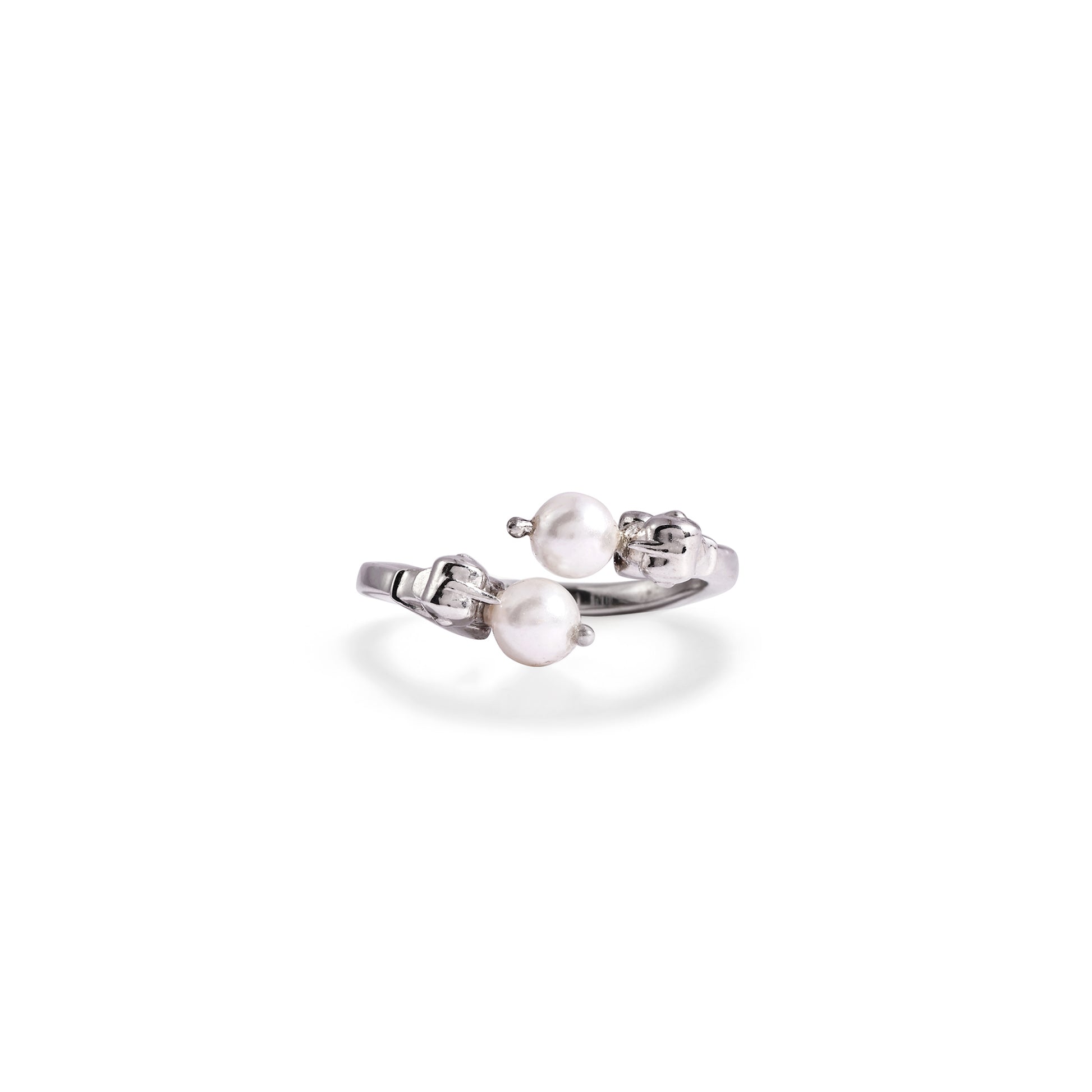 925 Silver Twin Pearl "Toi et Moi" Ring